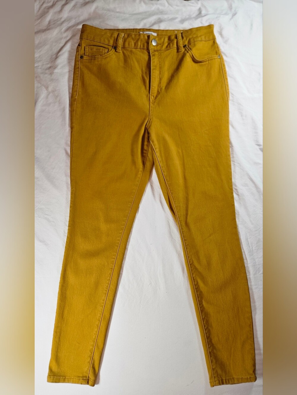 D. Jeans Womens Gold Faux Pockets Button And Zip Fly Skinny Jeans Size 12